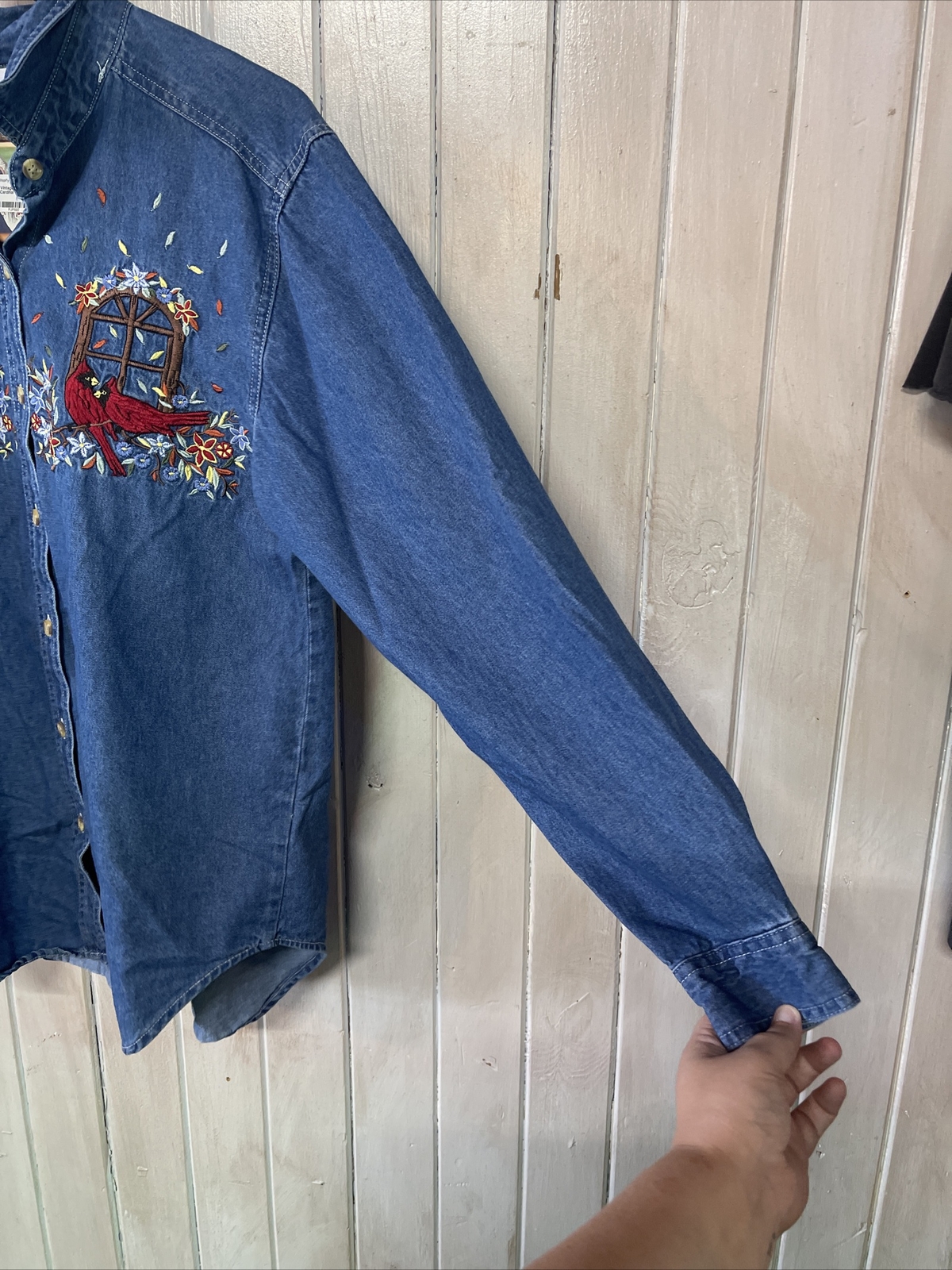 Vintage Bobbie Brooks Womens Denim Button Up Shirt Re… Gem