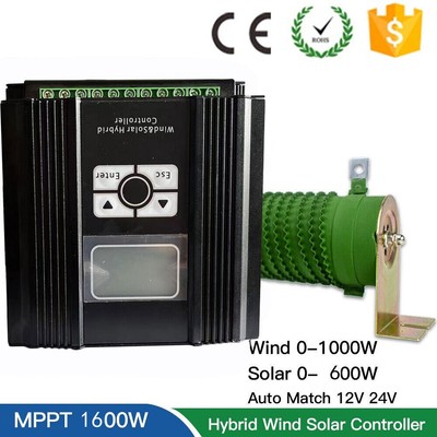 MPPT Hybrid Laderegler 1000W Windgenerator 600W Solar Boost Regulator 12V/24V DE