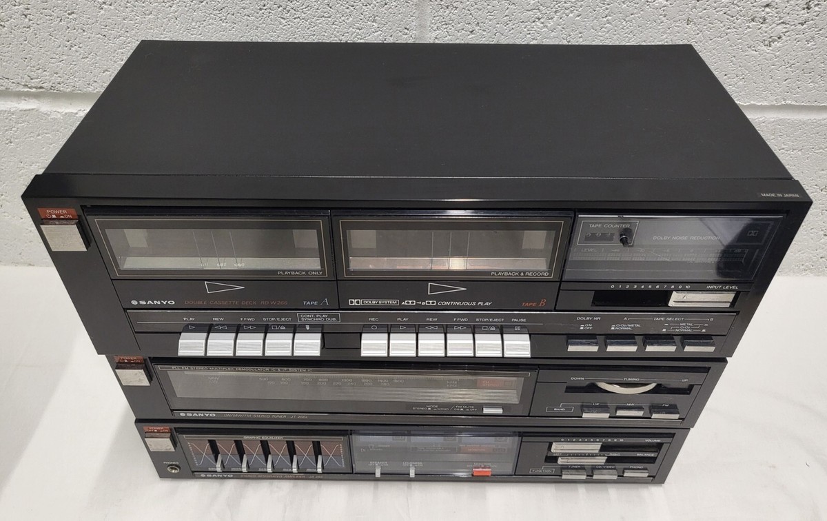 TOA トア　STEREO DOUBLE CASSETTE DECK 送料無料 SANYO JA 266 Amplifier, JT 266L Stereo Tuner & RD-W266