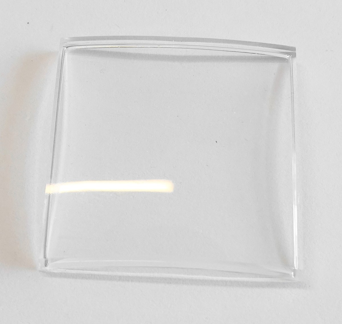 VERRE MONTRE BASE PLATE RECTANGLE 28 X 21 mm ROBUR ACRYLIQUE