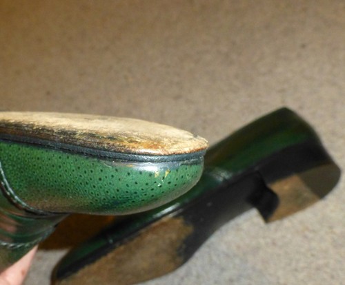 RARE GREEN STAR ARTIOLI HAND MADE IN ITALY LEATHER SHOES , UK 6 , LITTLE WORN !! - Picture 6 of 8