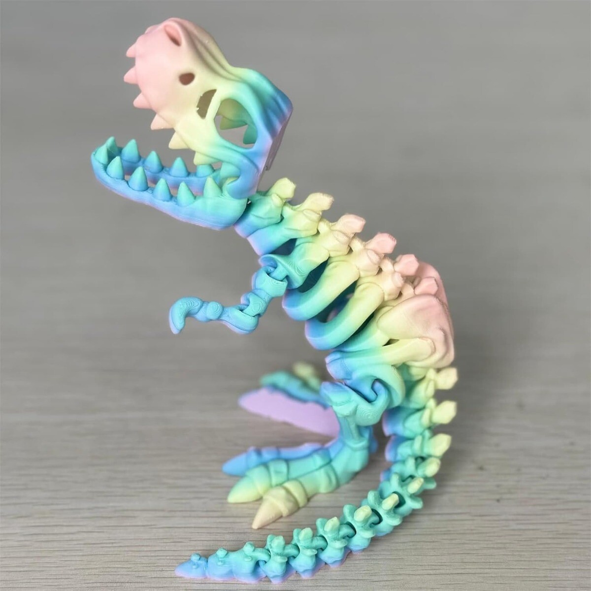 3D Printed Dinosaur Skeleton T-Rex Dragon Figure, 9.84 inch (25 cm) Dragon