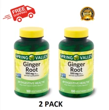 Spring Valley Ginger Root Capsules 550 mg 100-Count, Pack of 2