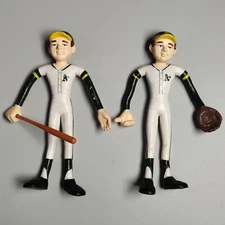 2 Vintage 1981 MLB Amscan Inc. Oakland Athletics A’s Flexible Bendable Figurines