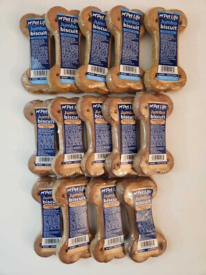 Pet Life Jumbo Biscuits 3.5 oz Peanut Butter & Chicken Flavor 14 pcs. DOG TREATS