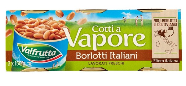 Valfrutta Fagioli Italienische Borlotti-Bohnen,Gekochte Bohnen,Dose 3X150G-image