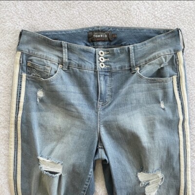 Jean Jegging Rayé Latéral Taille Haute Torrid - Taille 16 R - Occasion Très Bon état