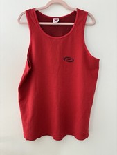 Vintage Speedo Tank Top Men L USA Made Waffle Knit Red Mesh Muscle Shirt 80s 90s