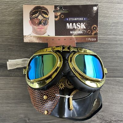 Steampunk Mask Halloween Dress Up Costume Cosplay Plastic Flier Goggles