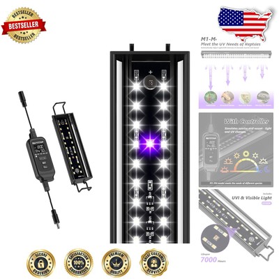 8-Inch Cool White 8W UVB Lamp for Reptiles - 4 Modes & Dimmable Control Included