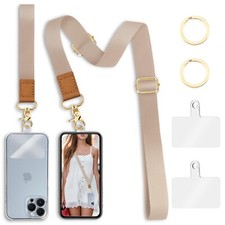 Phone Lanyard Crossbody Strap, Beige Cell Phone Lanyards for around the Neck ...