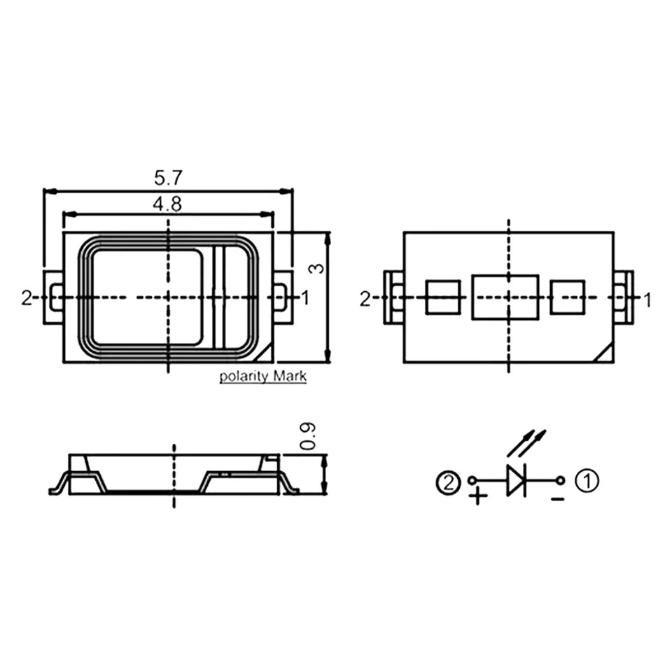 CHIP LED SMD 5730 BIANCO PURO ALTA LUMINOSITA' 6000K - 6500K - 20 PEZZI - Immagine 4 di 4