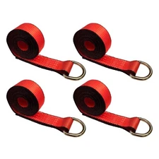 4 Pack 2" x 10' Lasso Strap w/ D Ring Auto Tie Down for Tow Truck Wheel Lift