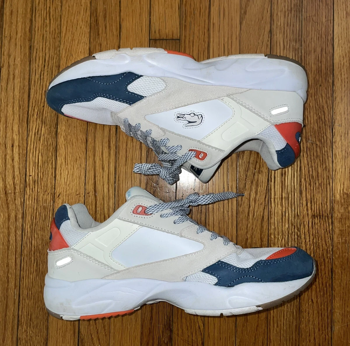 Baskets homme Lacoste Storm 96 Lo blanc marine bleu orange Gators chaussures UF