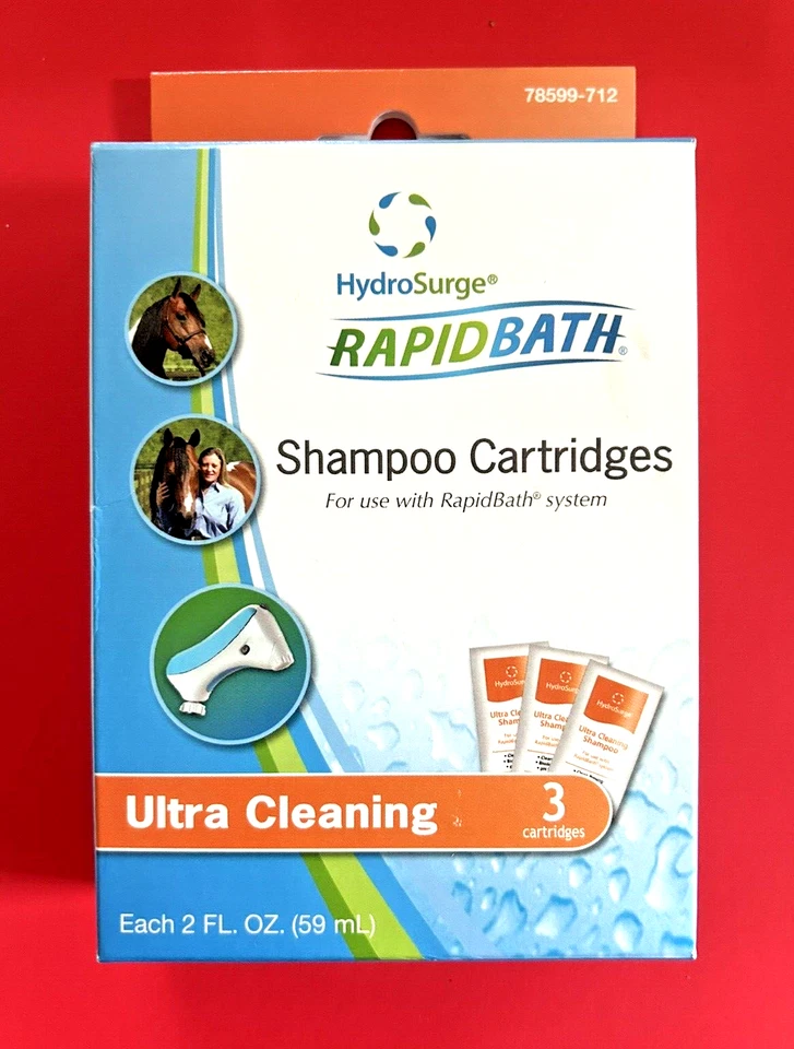 Cartuchos de champú HydroSurge RapidBath para caballos ultra limpieza 36 quilates 12 cajas NUEVO Foto 2 de 4
