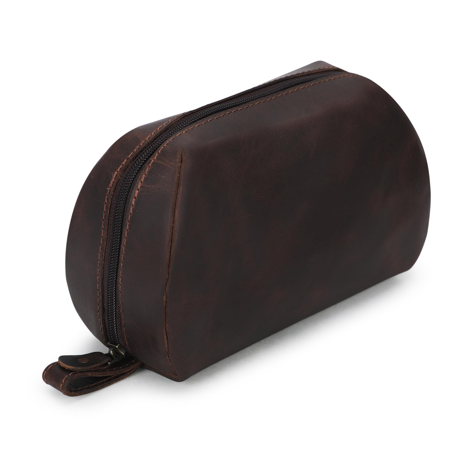 Leather Travel Makeup Bag Organizer for Women with Clear Large Compartments