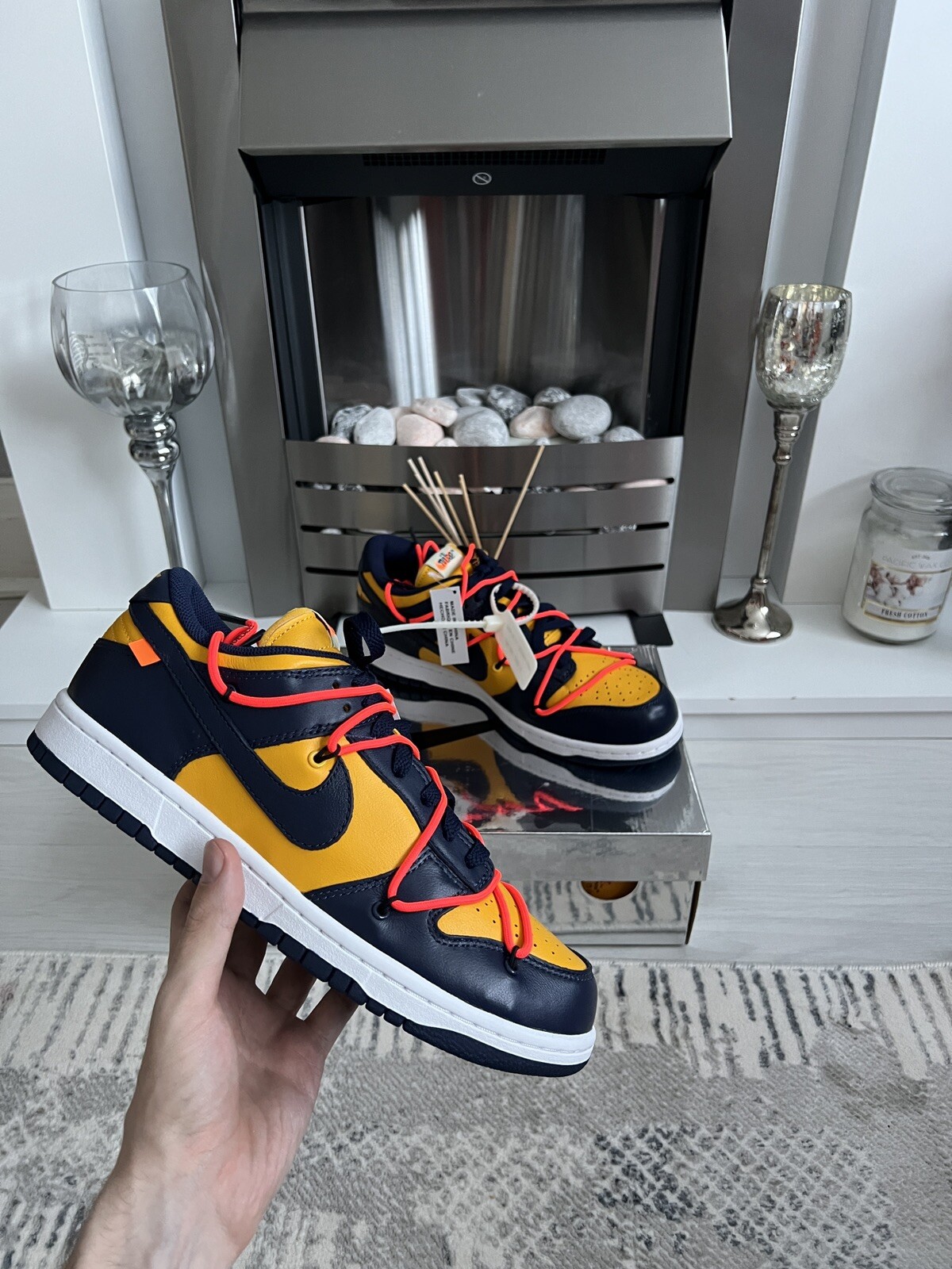 OFF WHITE X NIKE Nike x Offwhite Dunk Low ""Michigan"" UK8 5