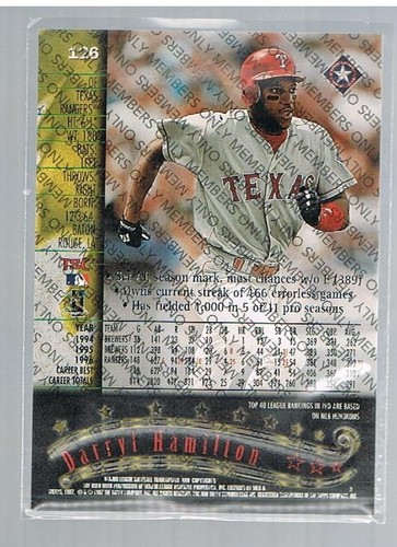 1997 Topps Stadium Club Members Only Darryl Hamilton #126 Rangers