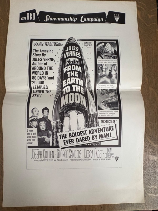 FROM THE EARTH TO THE MOON PRESSBOOK  1958 JOSEPH COTTEN GEORGE SANDERS Rare