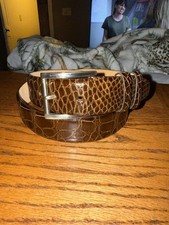 Brown Genuine Alligator Belt Size 35 Made In USA