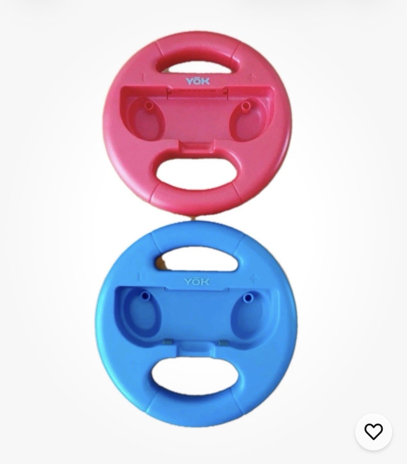 YOK Racing Wheel Grip Pair Red Blue for Nintendo Switch Joy-Con Controllers