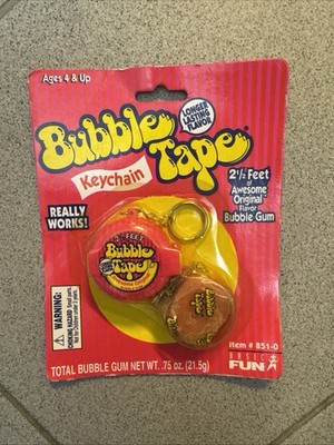 Vintage 1999 Luftpolsterband Schlüsselanhänger Kaugummi Basic Fun #851-0 VERSIEG