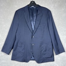 Ermenegildo Zegna Wool/ Silk Sport Coat Blazer New Napoli Men s 44R Blue Plaid