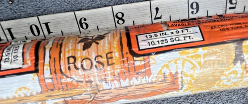 vintage 1970s tavern bar shelf liner kitchen paper retro 1976  orange yellow