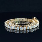 12Ct Round Cut 5 mm VVS1 Diamond Womens Tennis Bracelet 14K Yellow Gold Plated