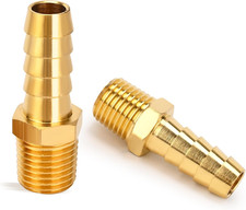 2 Pcs Air Hose Barb Fittings, 1/4 NPT to 3/8 Barb, Barbed Hose Fittings, Male Th