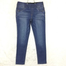 Democracy Womens Jeans "Ab"solution Skinny Blue Denim Medium Wash Whiskering 6