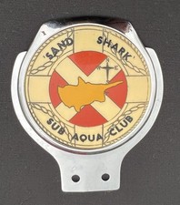 SAND SHARK SUB AQUA CLUB SCUBA DIVING CYPRUS VINTAGE MOTOR CAR BADGE EMBLEM