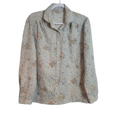 Vintage H Bar C Ranchwear Women Floral Western Button Down Shirt Size 38 Large
