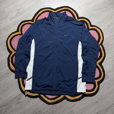 Vintage Y2K Nike Embroidered Spellout Logo  Full Zip Windbreaker Jacket Large
