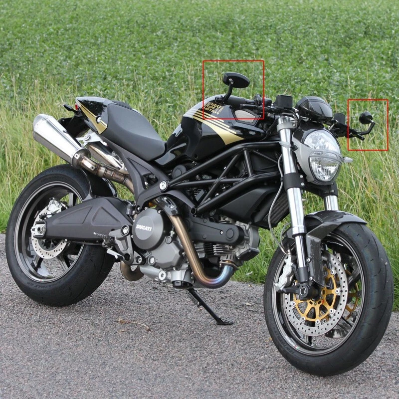 Espejos retrovisores laterales de extremo de manillar de motocicleta 7/8"" para Ducati Monster 696 750 1200 S4R Foto 3 de 4