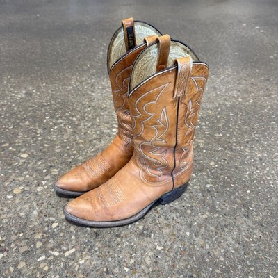 Vintage Dan Post Boots Mens Brown Leather Cowboy Western Size 10.5 D