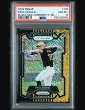 2024 Panini Prizm Paul Skenes #118 FOTL Black Gold Shimmer Prizm /3 (RC) PSA-8