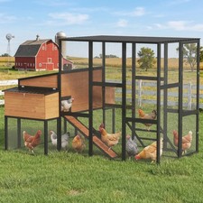 105" Large Chicken Coop, Walk-in Wooden Hen House for 7-12 Hens