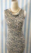 Vintage Max Mara Italy 100 Pure Silk Dress Women US 2 IT 36 Cowl Neck Abstract