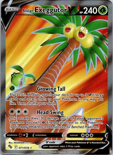 Alolan Exeggutor V 071/078 Ultra Rare Pokemon GO Pokemon Holo Near Mint