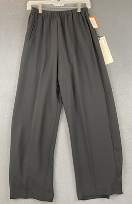VTG Kenar Studio Pants Sz S NWT Black Wide Leg High Rise 90s Y2K Pull On Pockets