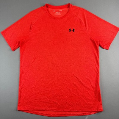 Under Armour The Tech Tee Mens Large Orange 100% Polyester Short Sleeve T-Shirt