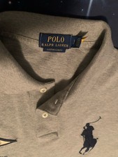 Polo Ralph Lauren Shirt Mens Large Gray Slim Fit Big Pony Yacht Club Sailing