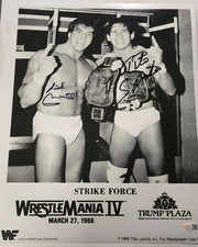 Rick Martel & Tito Santana Strike Force Signed 11x14 WWE Wwf JSA COA