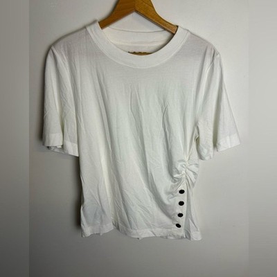 Loft Pima+Modal Cotton T shirt Old Money Classic Timeless Size M Button Strim