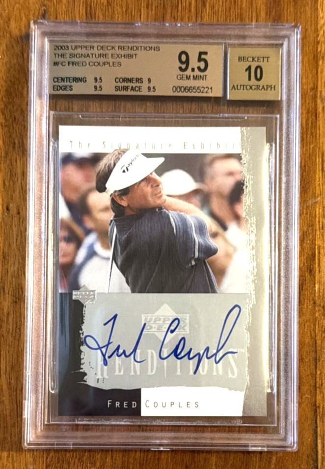 2003 Fred Couples Upper Deck Renditions Golf Signature Exhibit Auto 9.5/10 POP 1