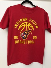 WNBA Mens T Shirt Red Indiana Fever Graphic M Cotton Crew Neck Short Sleeve