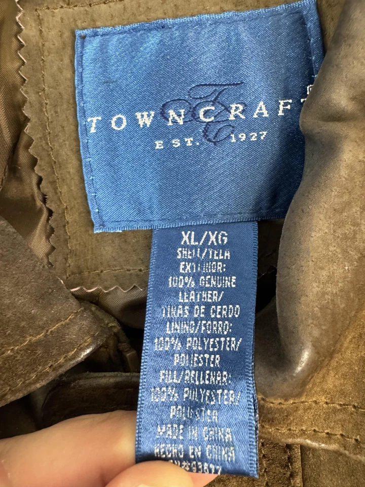 Куртка мужская Towncraft XL коричневая замшевая кожаная на пуговицах спереди эластичный подол - Изображение 2 из 4