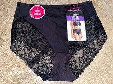 Nwt MAIDENFORM Flexees Black Firm Shapes LACE BRIEF Panty Medium FLSL02