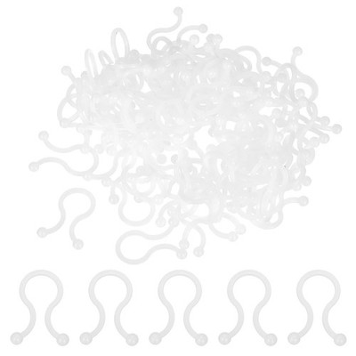 100 Stück Weiß Plastic U-förmiger Rund Tipps Twist Lock Kabelbinder 10mm D